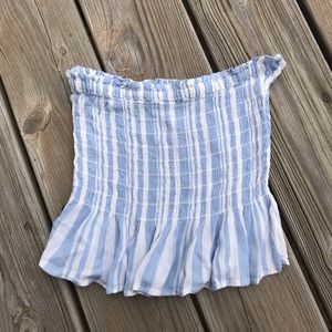 Blue and white bandeau crop 🦋